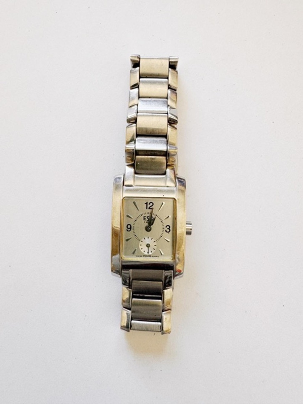 ESQ Swiss Quartz Women’s Watch 21mm Two Tone Rectangular Dial Small Seconds Run